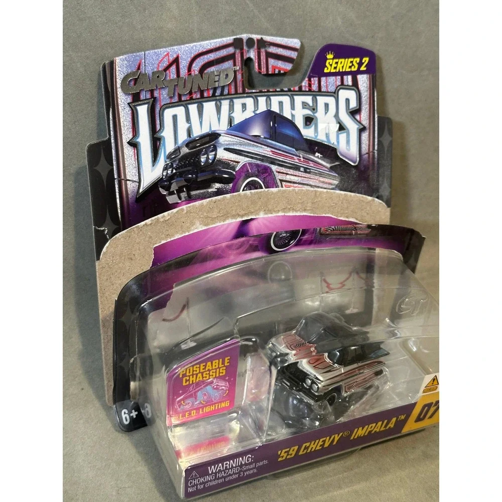 Cartuned Lowriders Series 2‎ 59 Chevy Impala 07 MGA Diecast LED Light Poseable